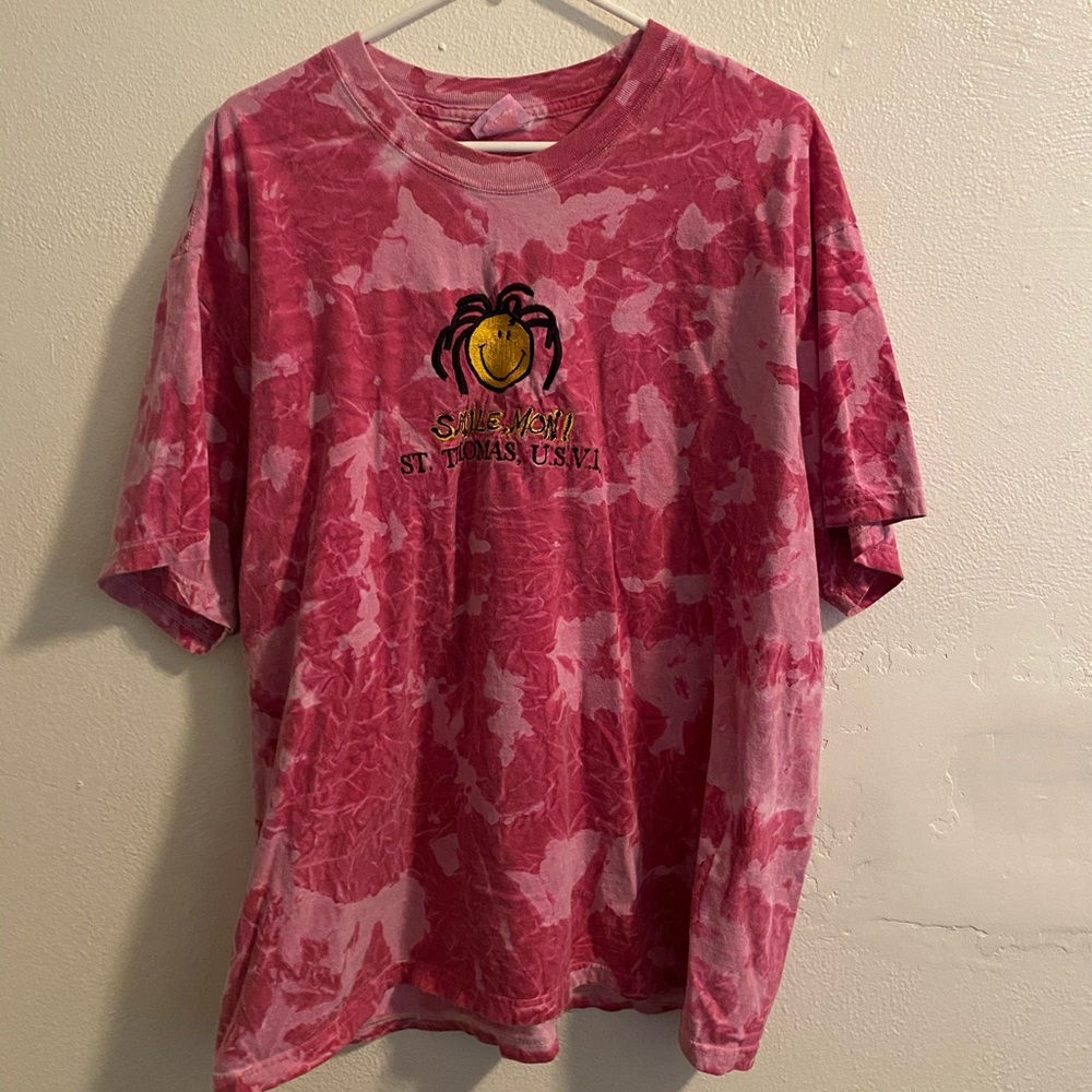 Vintage tie dye Smile Mon shirt. St Thomas
